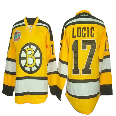Best Quality NHL Boston Bruins 17 Milan Lucic Yellow 2010 Winter Classic Jersey